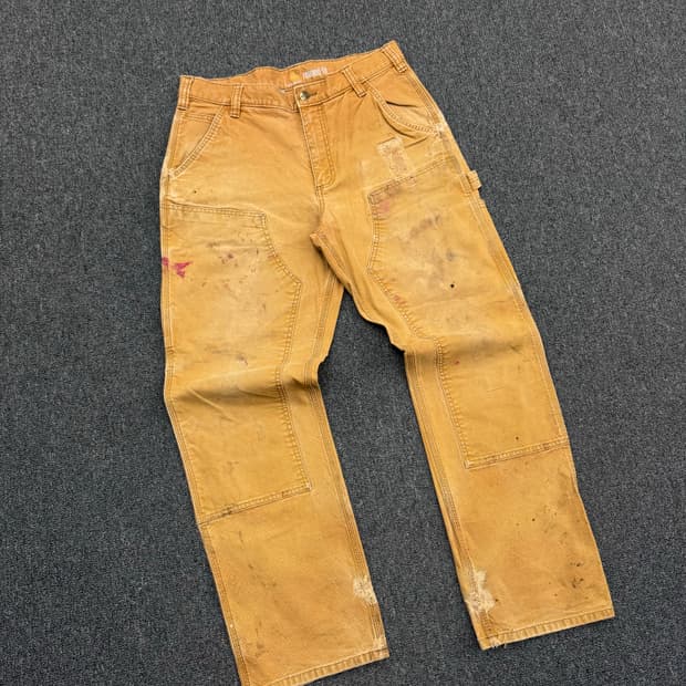 칼하트 빈티지 베이지 더블니 워크팬츠