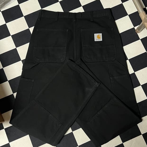 [30X32] 칼하트 WIP 더블니 워크 팬츠 디어본 블랙