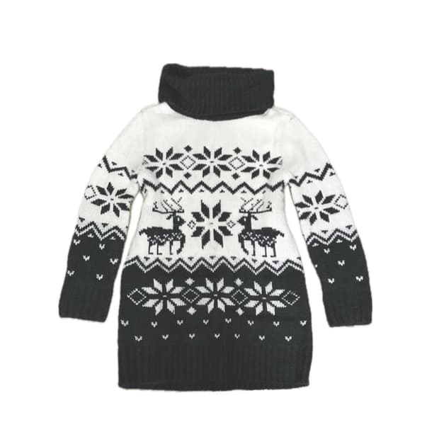 빈티지 노르딕 사슴 목폴라 니트