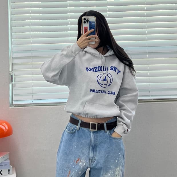 (WOMEN)챔피온 크롭 후드-M1738