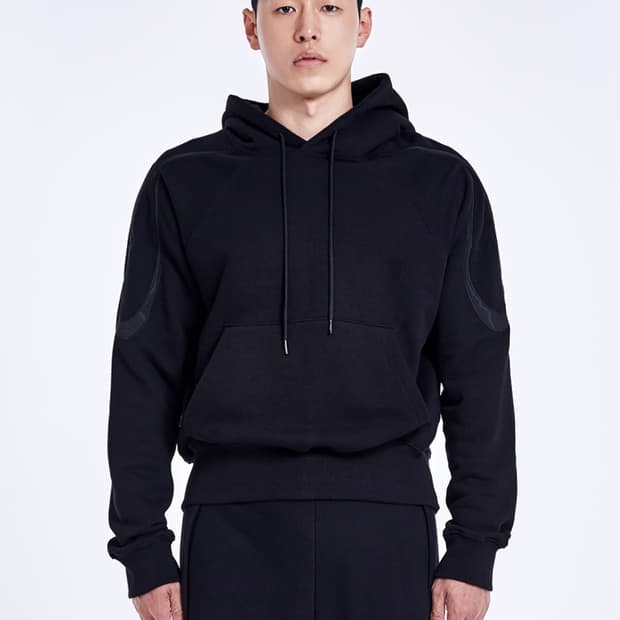51퍼센트 Logo Applique Hoodie - Black