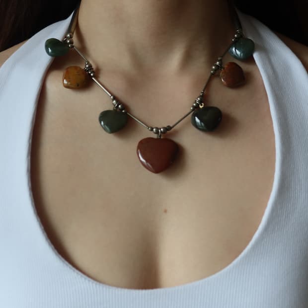 stone heart necklace