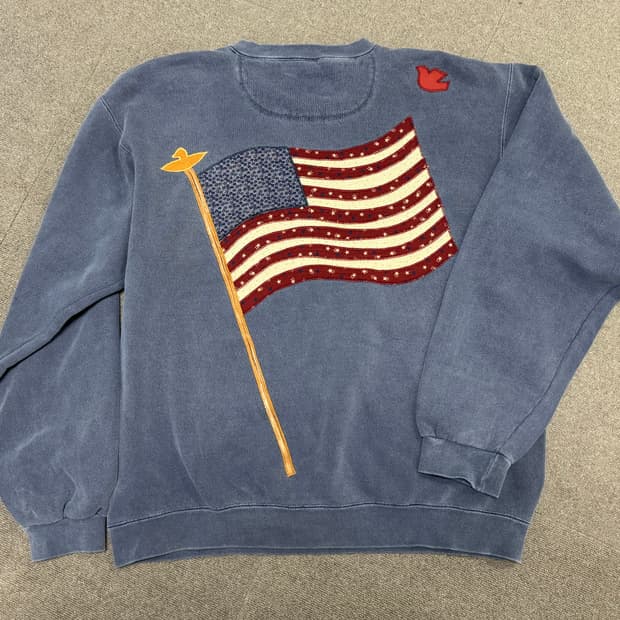 authentic pigment 빈티지 아플리케 다잉 스웨트셔츠