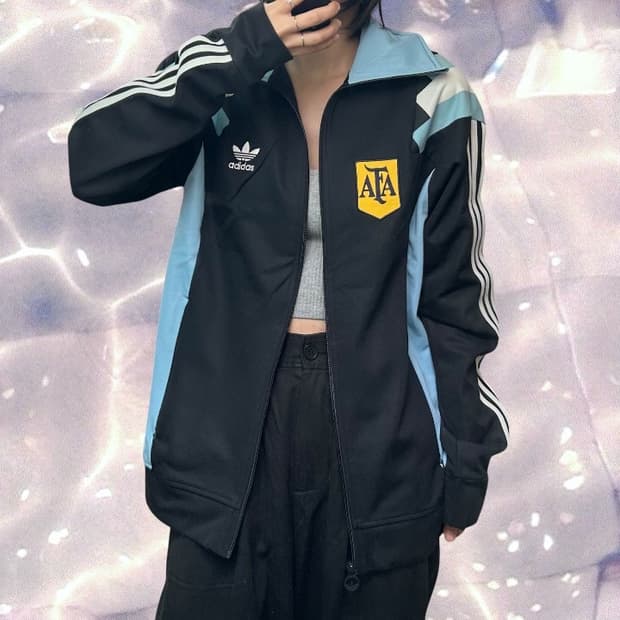 아디다스 아르헨티나 져지 블랙 스카이 블루 110 XXL