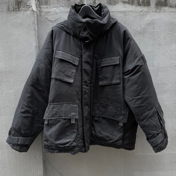 ppfm 밀리터리 비대칭 포켓 다운 패딩 자켓