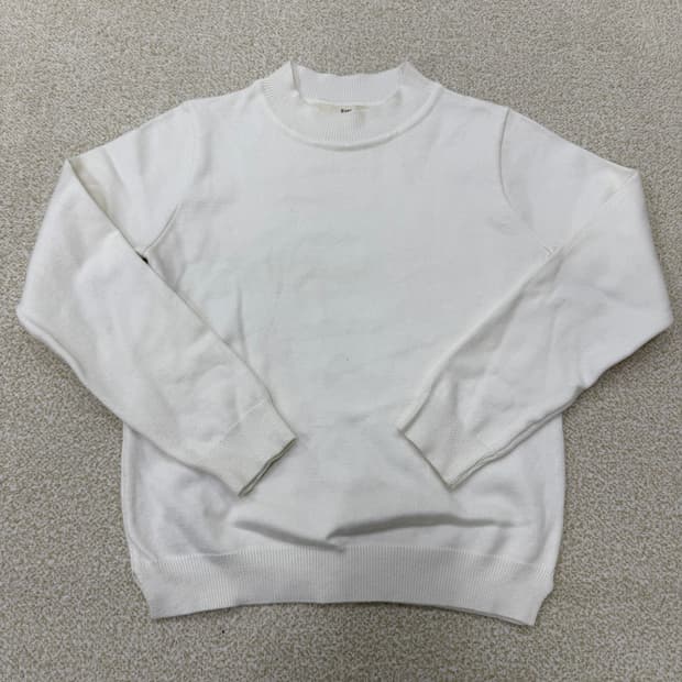 [실측확인] 빈티지 아이보리 니트 스웨트 티셔츠 1230T2