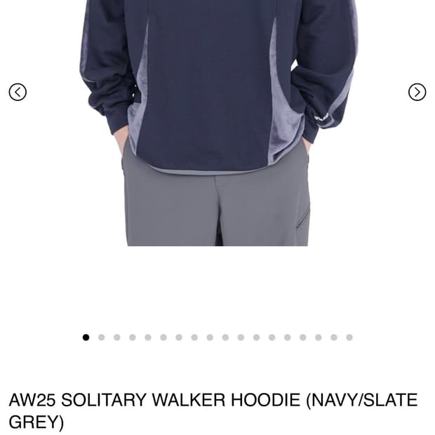 지초이 후드 AW25 SOLITARY WALKER HOODIE NAVY