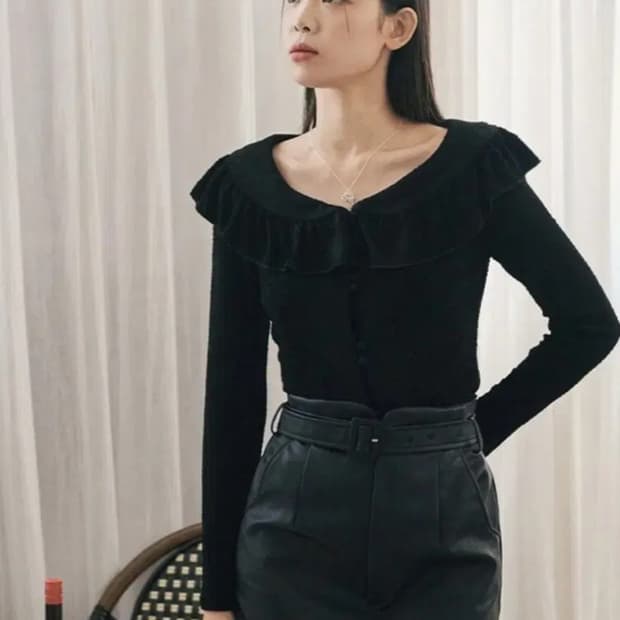 플로움 코코 러플 가디건