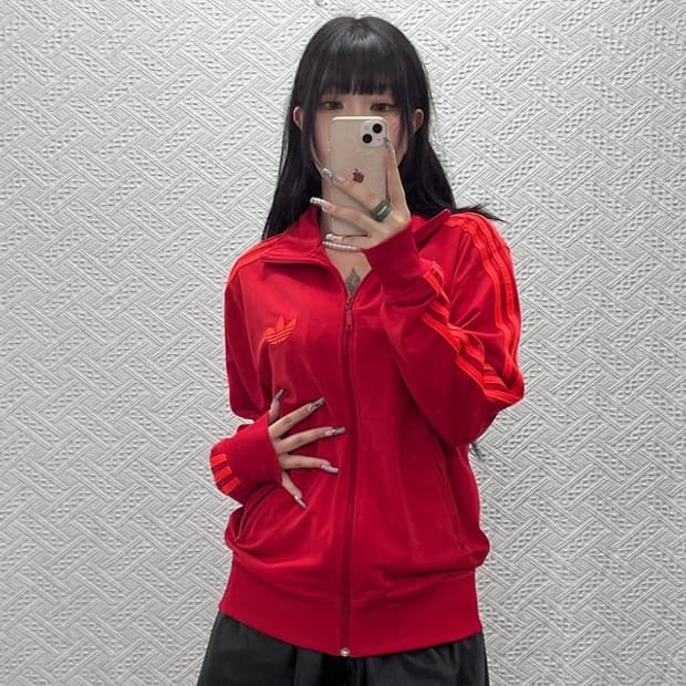 아디다스 Y2K 레트로 대장급 파이어버드 져지 집업 95 C12693