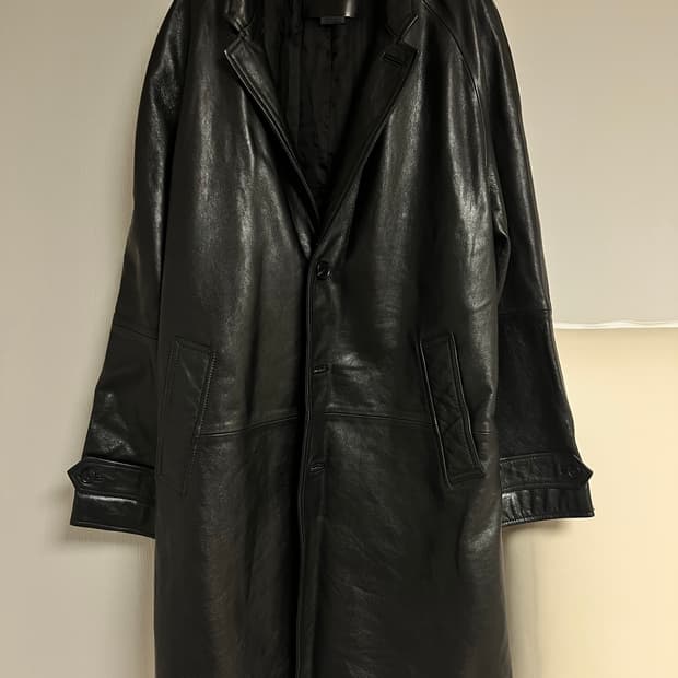 자라 스티븐 마이젤 콜라보 가죽 레더 코트 M