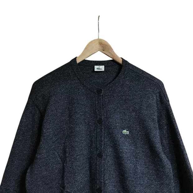 라코스테 차이나카라 차콜 여성 가디건니트