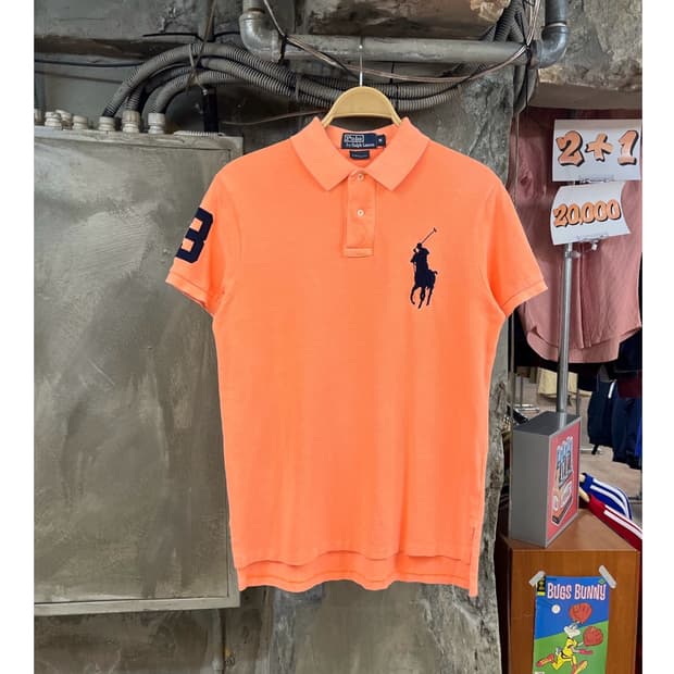 폴로 랄프로렌 빅포니 반팔 카라티 오렌지 M #csz3148