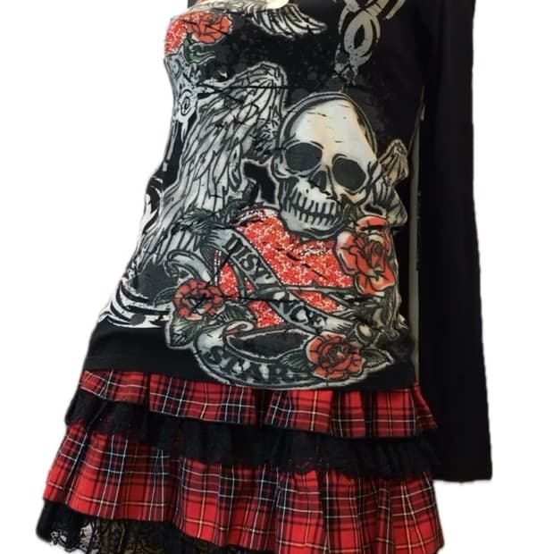 디그딥 펑크 해골 롱슬리브