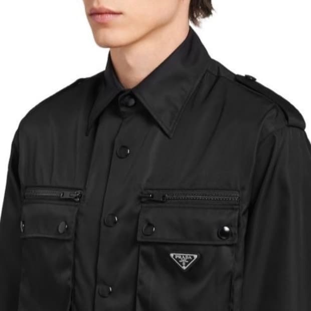프라다 개버딘 밀리터리 오버셔츠[M]