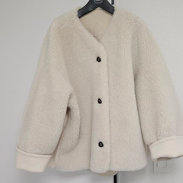 시스템 양면 코트 (양털 뽀글이, 무스탕) 모92% + 캐시미어8%