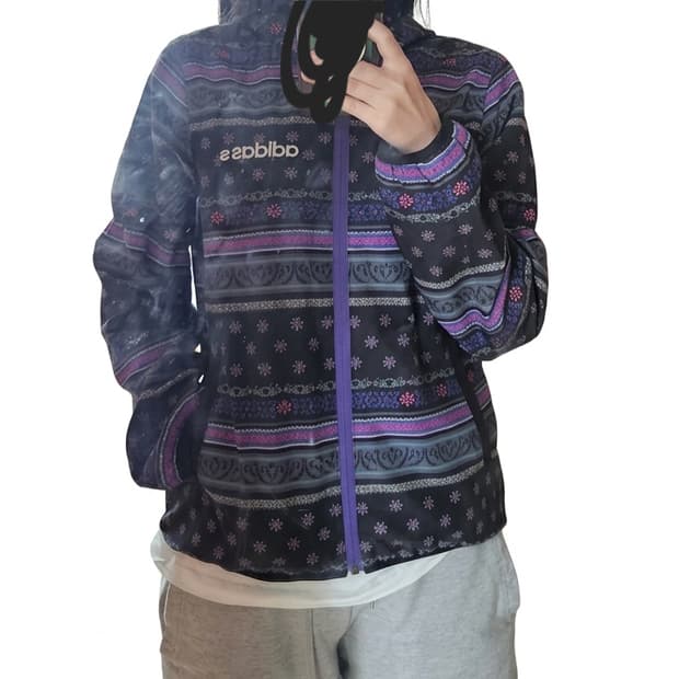 일본 아디다스 에스닉 페이즐리 바람막이 퍼플M