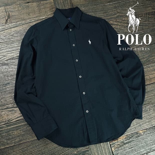 [폴로 랄프로렌] 포니 로고 자수 클래식핏 셔츠 블랙 M19993