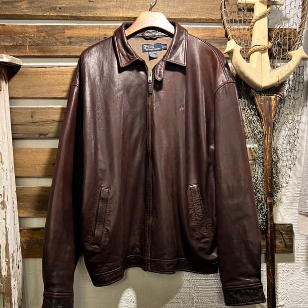 [XL]폴로 랄프로렌 맥스웰 램스킨 레더 자켓