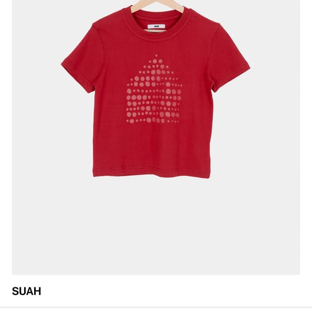 SUAH 수아 도트 반팔 티 레드(red)