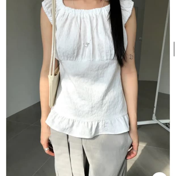 센지 플라워 자카드 블라우스&랩팬츠 새상품