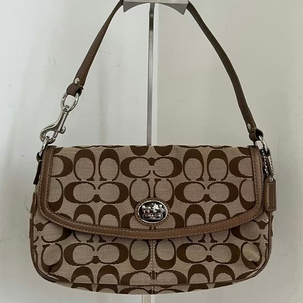 90s coach 코치 시그니처 브라운 숄더백