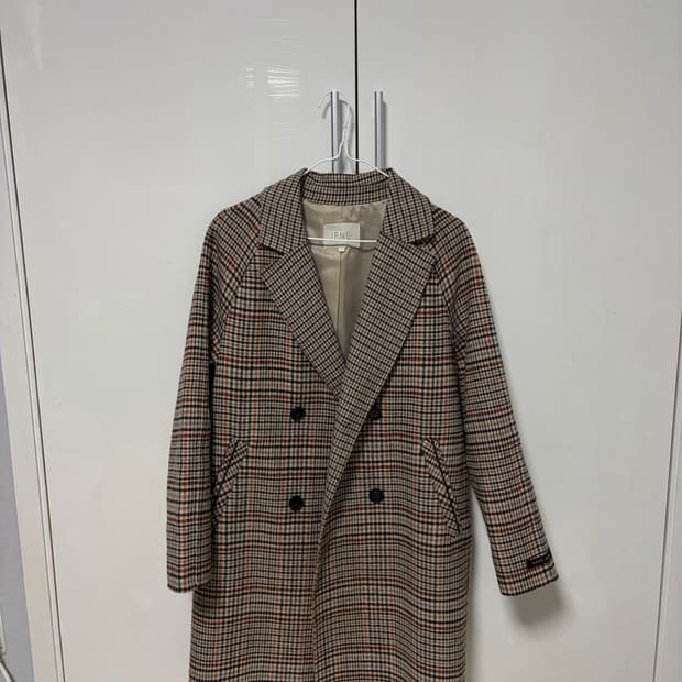 IFNE 핸드메이드 레글런 더블 체크 코트