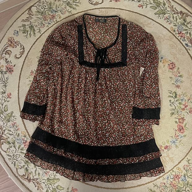 모리걸 하구미 플라워 블라우스 원피스