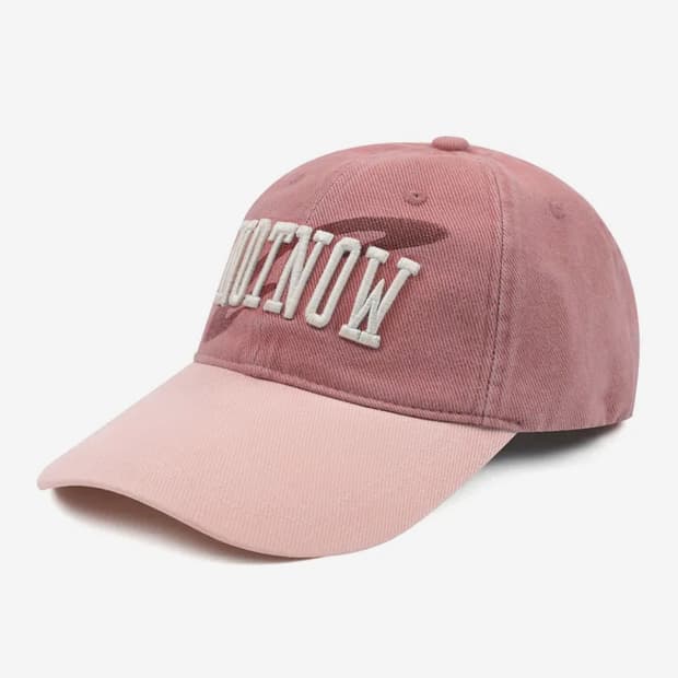 글랙 NOTNOW 배색 워시드 코튼 볼캡 (PINK)