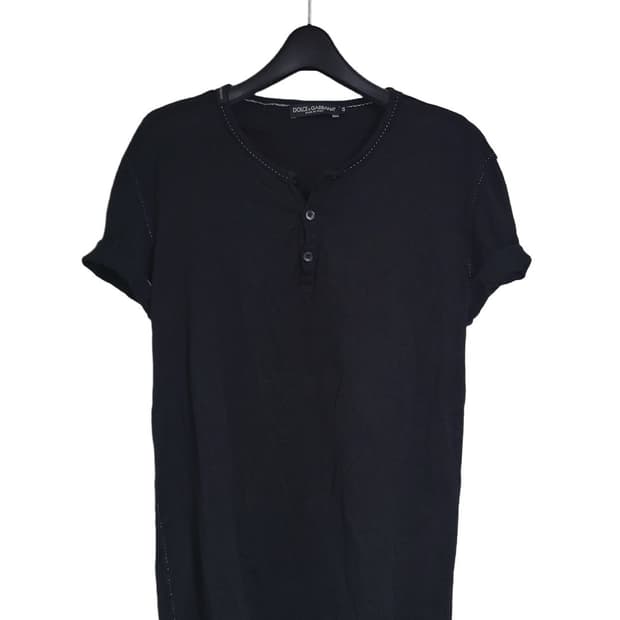 Hand stitch henley neck