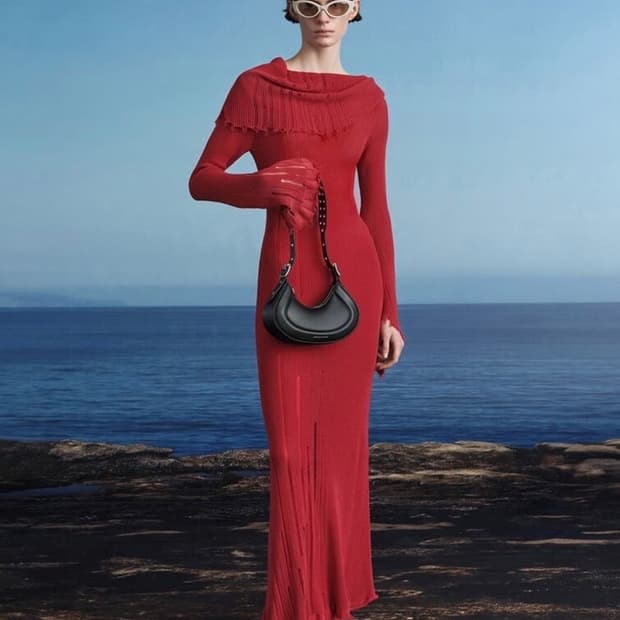 찰스앤키스 스터드 디테일 블랙 버클 호보백 2way 숄더백 크로스백