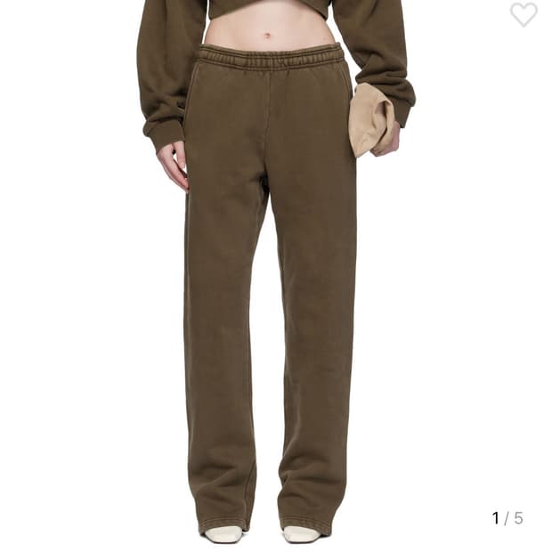 entire studio 브라운 스트레이트 레그 스웨트팬츠