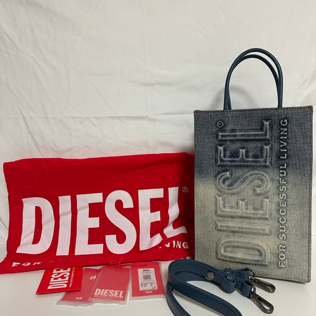 디젤 3D 데님 쇼퍼백 (M)