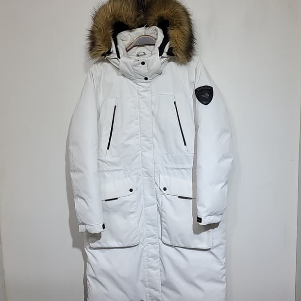 (L) 노스페이스 맥머도 롱패딩 점퍼 화이트 거위털 다운코트 후드