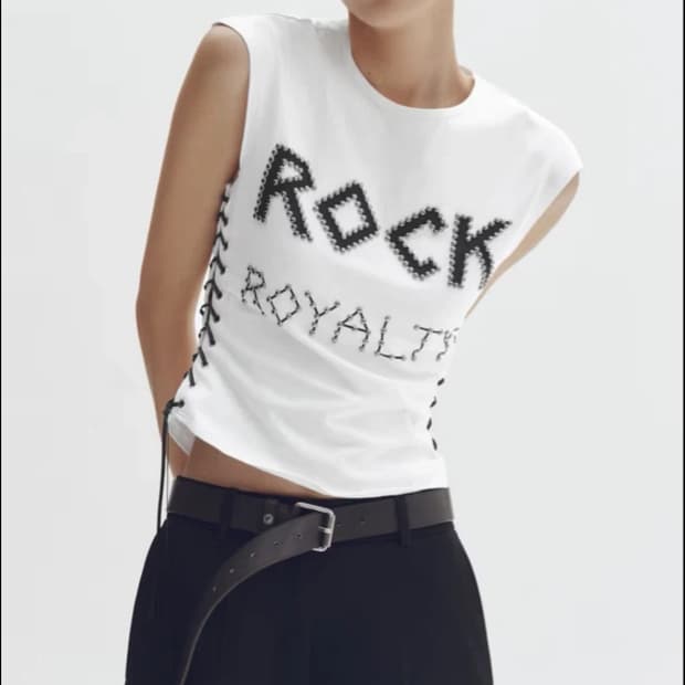 스텔라 맥카트니 H&M 레이스업 티셔츠 m 새상품