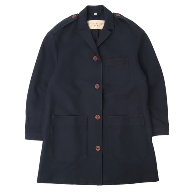 버버리 네이비 캐스버리 하드코튼 싱글 코트