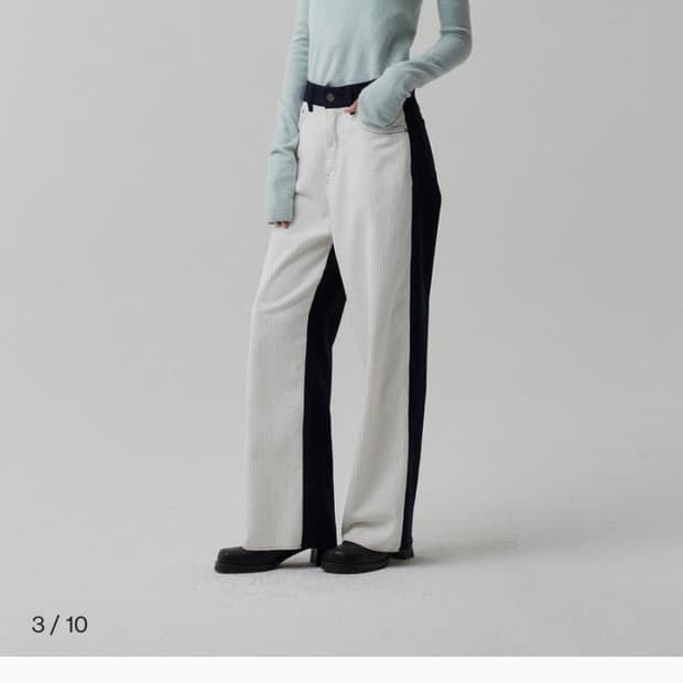 Theilma 더일마 코듀로이 콘트라스트 팬츠 아이보리 XS 사이즈