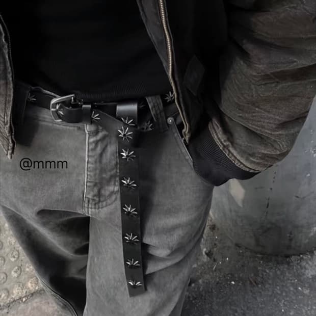 [Unisex] 별 아일렛 가죽벨트
