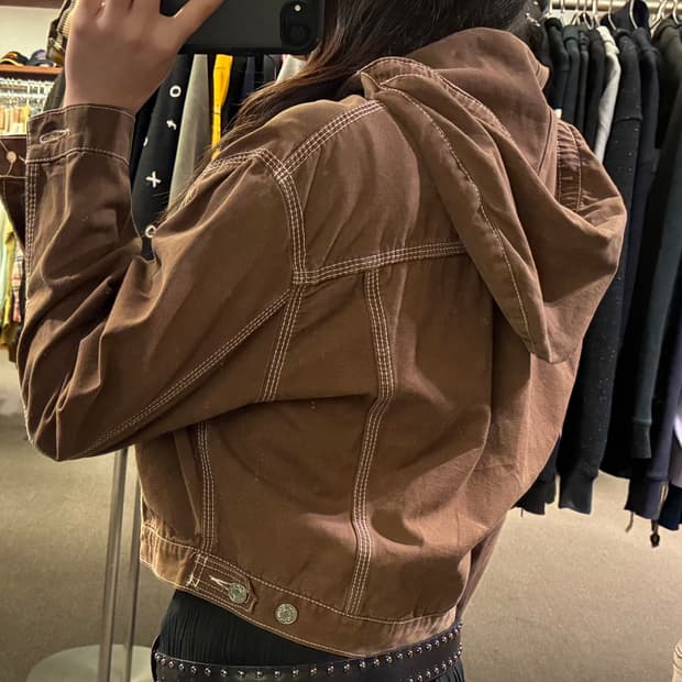 M)Ben Davis 벤데이비스 여성 갈색 후드 데님자켓