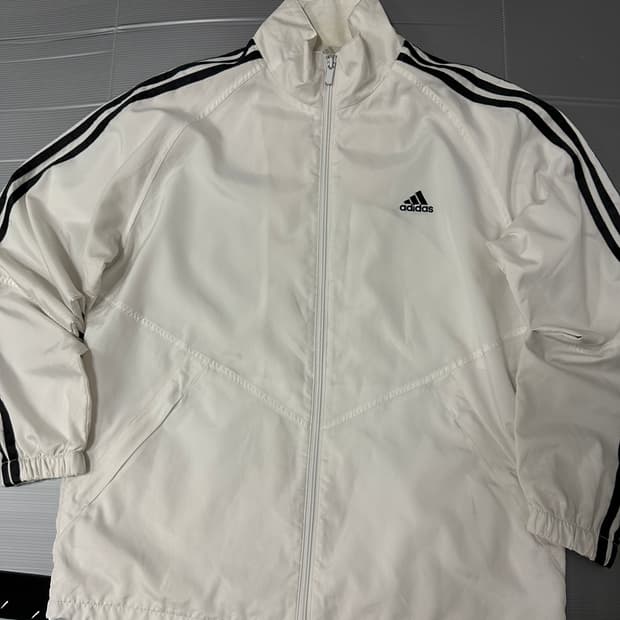 아디다스 우븐 자켓 바람막이 화이트 100