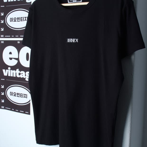 W(2XL) 에이치덱스 반팔 티셔츠 빅사이즈 레터링 골지-H35292