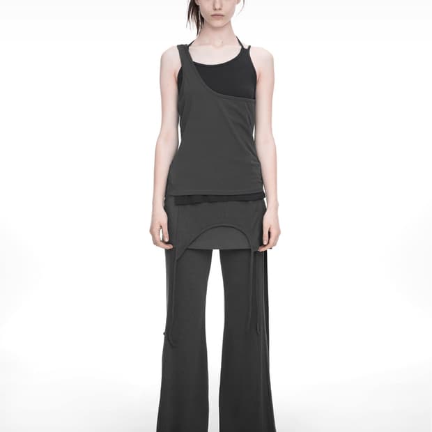Nache Mixed Layered skirt pants BK