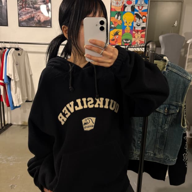 퀵실버 플리스 후드티