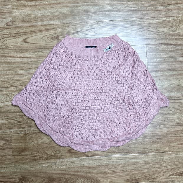 빈티지 핑크 보석 케이프 망토 니트 사와코 너에게닿기를 히메갸루 로걀 