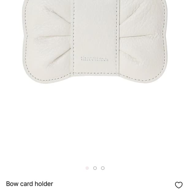 쓰리타임즈 bow card holder 카드지갑 아이보리