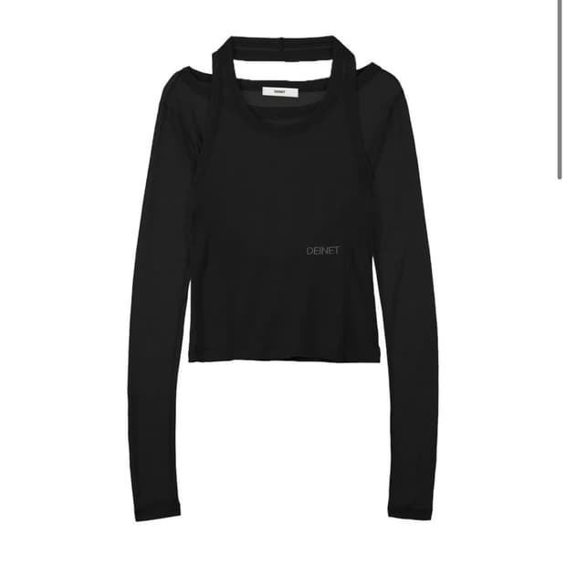 다이닛 홀터넥 레이어드 티