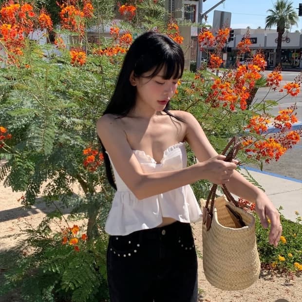 위드아웃썸머 스터드 블랙 데님진 M