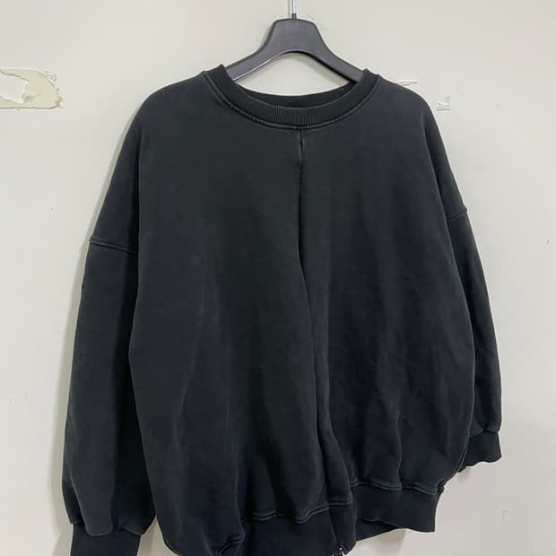 빈티지 블랙 집업 맨투맨 