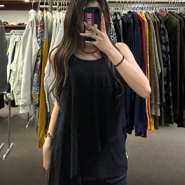 S)Vivienne tam vintage 컷아웃 레이어드 나시