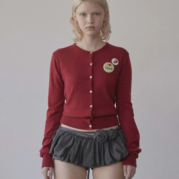 스컬프터 가디건 레드 My Go To Cardigan Heather Re