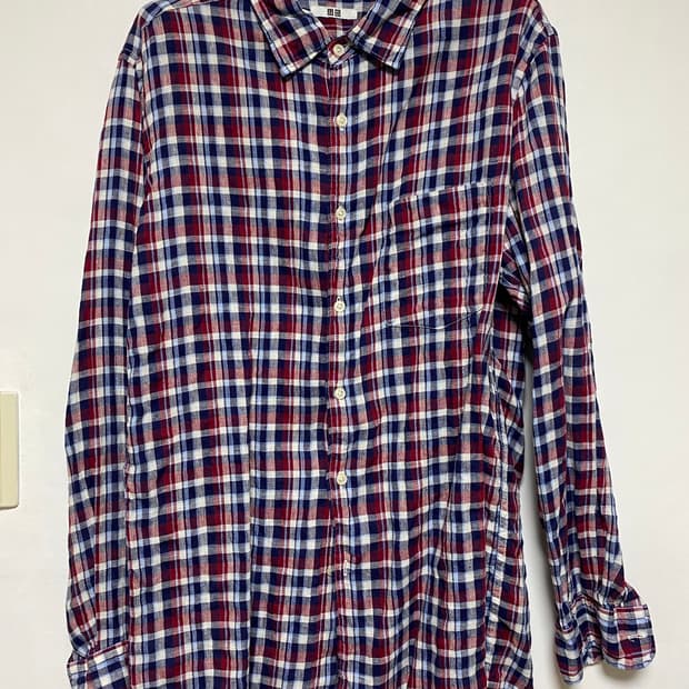 [UNIQLO] 유니클로 체크 린넨셔츠 L사이즈